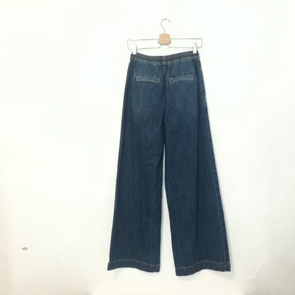 Boden Drawcord Denim Pants size 2 in Mid Wash Blue NWT - Picture 3 of 4
